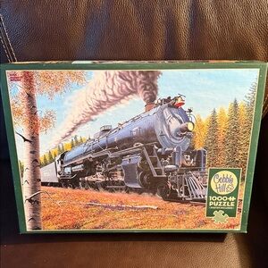 Cobble Hill Santa Fe 3651 Train Puzzle 1000 Pieces with poster